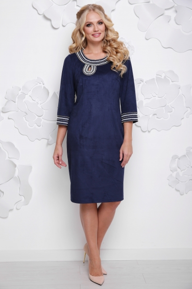 платье "Мираж"замша темно-синий в интернет-магазине