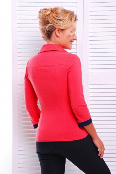 Рубашка "Ярослава"коралл рукав 3/4. в интернет-магазине фото №2