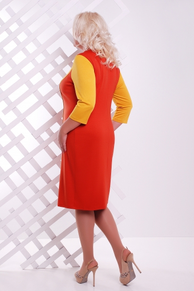 Платье "Стефани"теракот+горчица в интернет-магазине фото №2