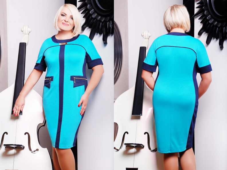 Платье "Летиция" темно-синий+бирюза в интернет-магазине фото №3