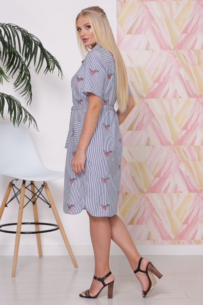 платье "Элла"синяя полоска с вышивкой в интернет-магазине фото №2