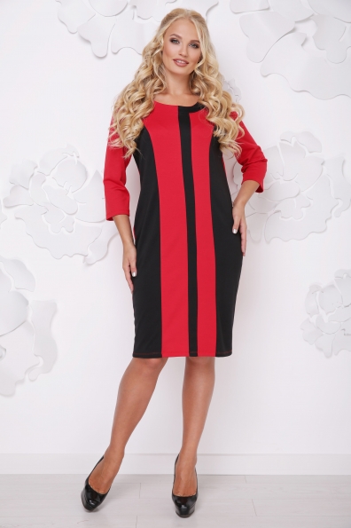 платье "Бонжур"красный+черный в интернет-магазине
