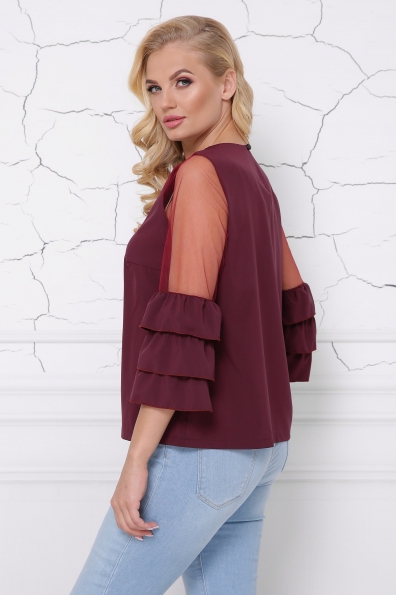 блуза "Индиго"бордо в интернет-магазине фото №2