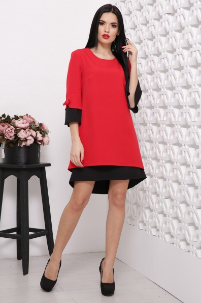 платье "Стела"красный+черный в интернет-магазине