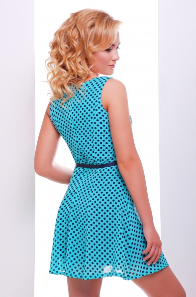 Платье "Амур"бирюза+темно-синий в интернет-магазине фото №2