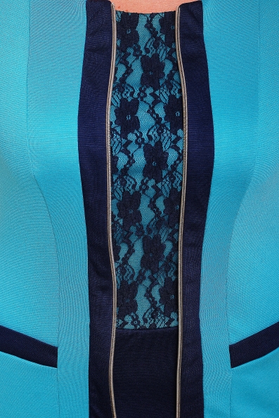 Платье "Марго" бирюза+темно-синий в интернет-магазине фото №2