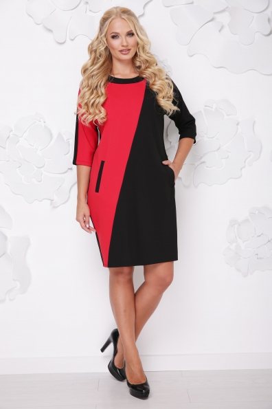 платье "Мишель"красный+черный в интернет-магазине