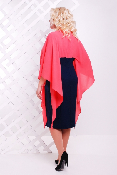 Платье "Рима"темно-синий+коралл в интернет-магазине фото №2