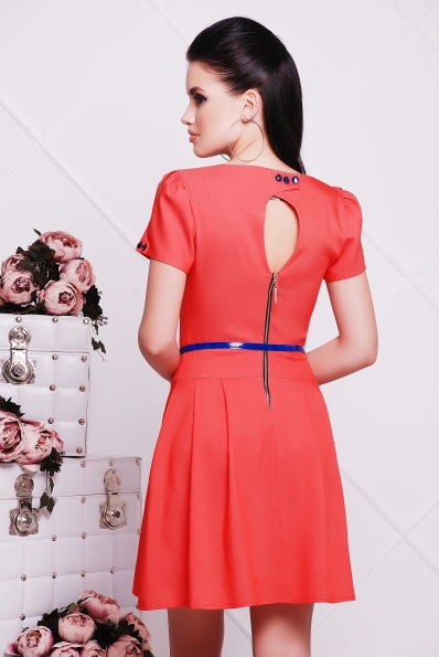 Платье "Пуговка"коралл в интернет-магазине фото №2