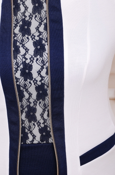 Платье "Марго"белый+темно-синий в интернет-магазине фото №2