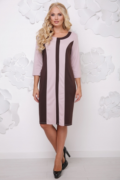 платье "Бонжур"беж+шоколад в интернет-магазине