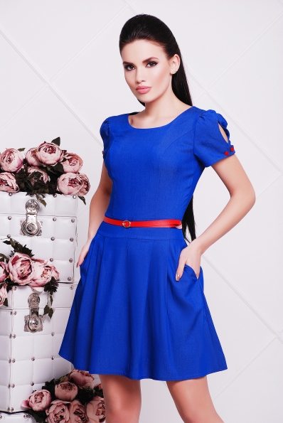 Платье "Пуговка"электрик в интернет-магазине