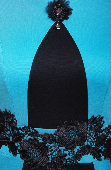 Платье "Лотос" бирюза+черный в интернет-магазине фото №2