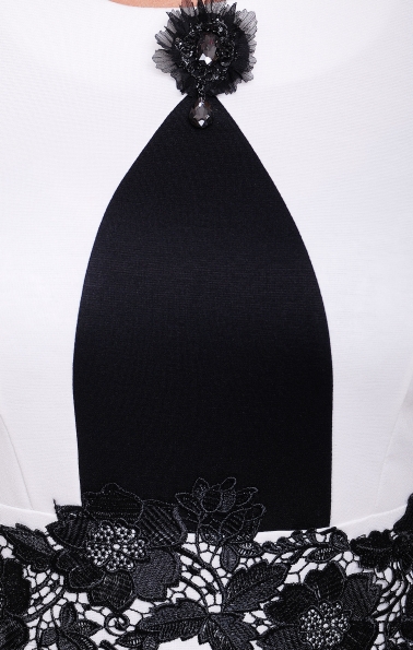 Платье "Лотос"белый+черный в интернет-магазине фото №2