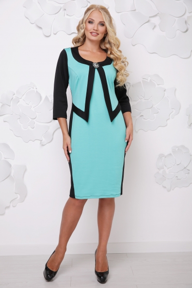 платье "Париж"черный+мята в интернет-магазине