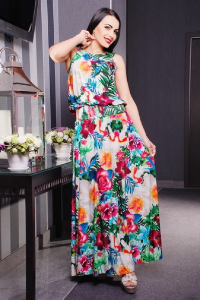 Сарафан "Светлана" коралловые цветы в интернет-магазине