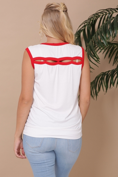 майка"Джеси"белый+синий в интернет-магазине фото №2