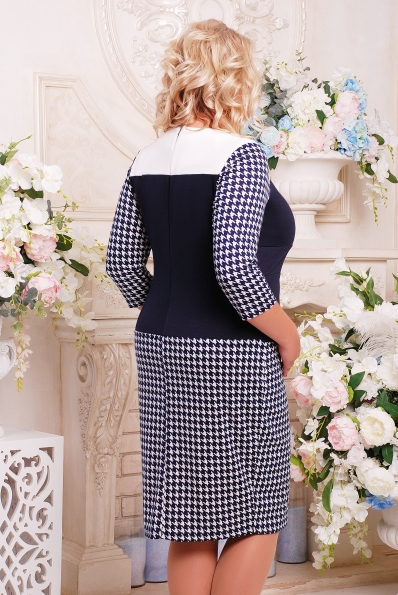 Платье"Лидия"темно-синий+белый в интернет-магазине фото №2