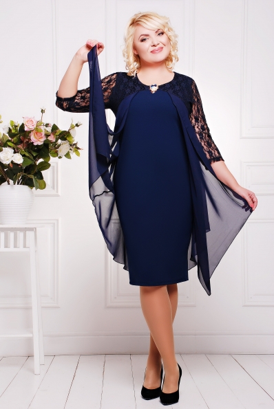 Платье"Роза"темно-синий в интернет-магазине