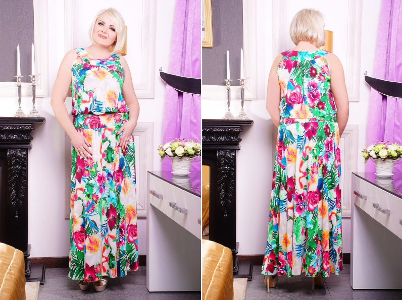 Сарафан "Светлана " коралловые цветы в интернет-магазине фото №3