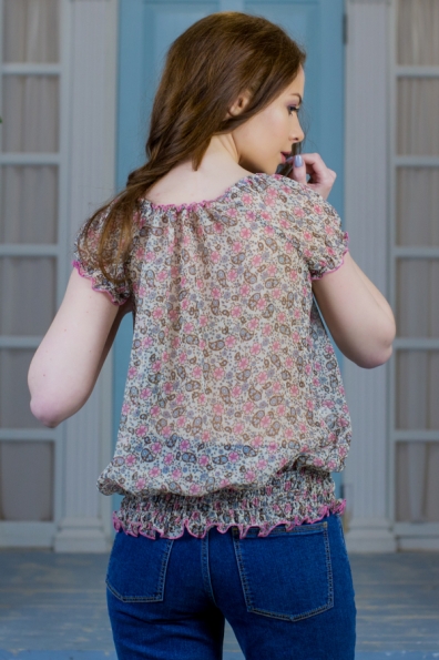 футболка "Шарлота" цветочный принт. в интернет-магазине фото №2