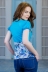 футболка "Лана"голубой+голубые цветы. в интернет-магазине