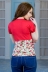 футболка "Лана"коралл+коралловые цветы. в интернет-магазине