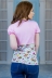 футболка "Лана" розовый+сиреневые цветы. в интернет-магазине