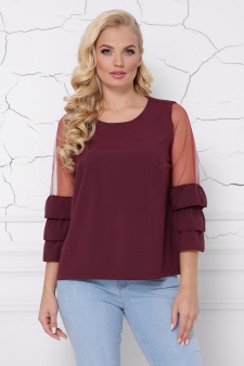 блуза "Индиго"бордо в интернет-магазине