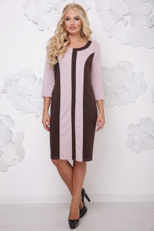 платье "Бонжур"беж+шоколад в интернет-магазине