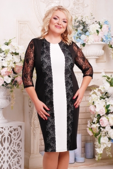Платье "Пчела"черный+белый в интернет-магазине