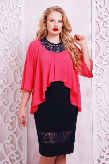 Платье "Сандра"темно-синий+коралл в интернет-магазине