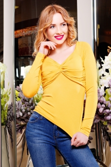 Кофта "Узел" горчица. в интернет-магазине